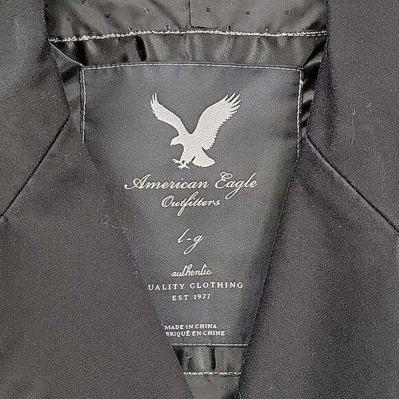 American Eagle Black Blazer, Large, Tailored Fit - Picture 4 of 10